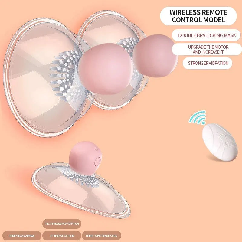 Breast Enlargement Nipple Vibrator Breast Massager Electric Chest Aspiration Masturbation Toys
