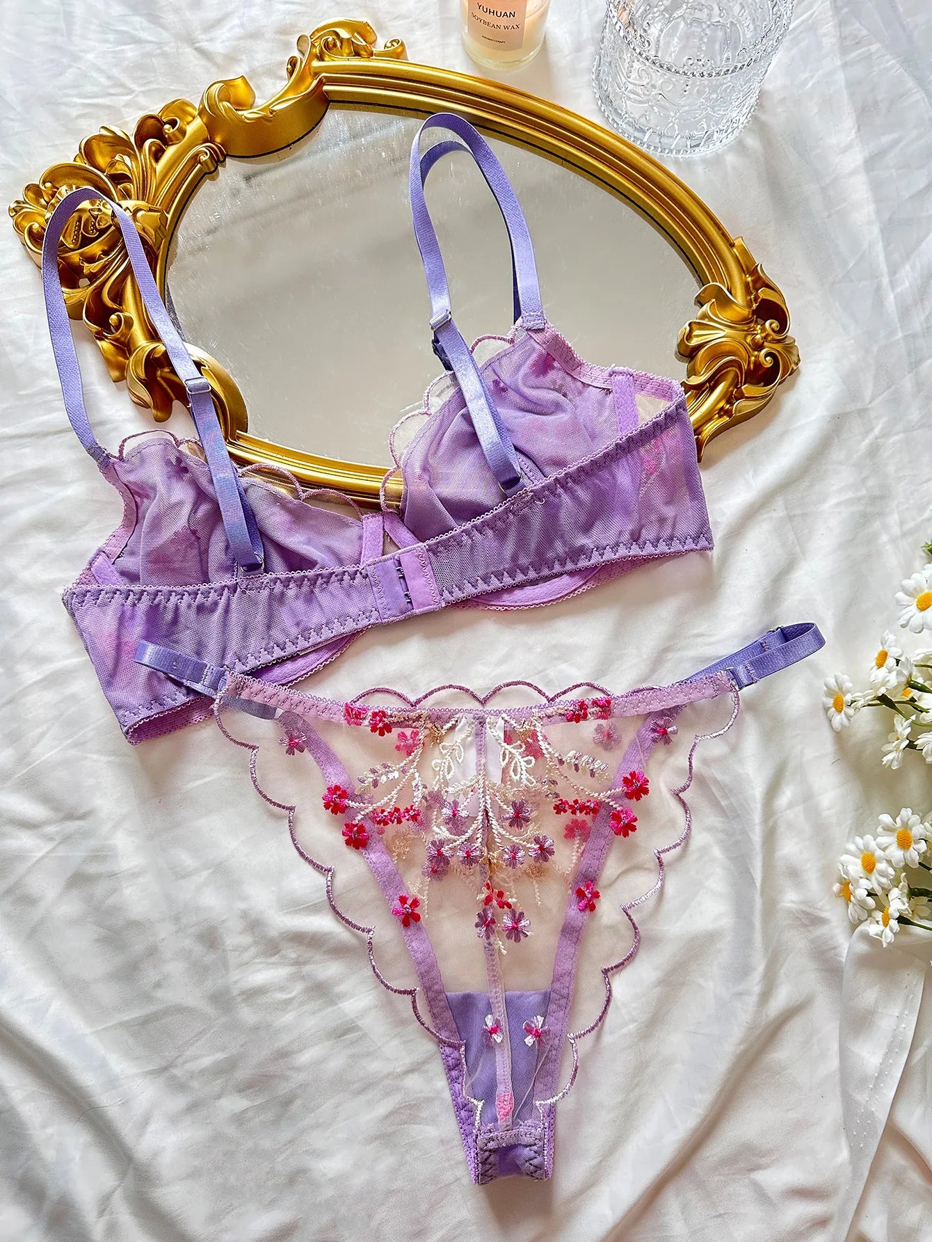 Fairy Lingerie Beautiful 2 Pcs Underwear Transparent Lace Exotic Sets Sexy Fancy Intimate