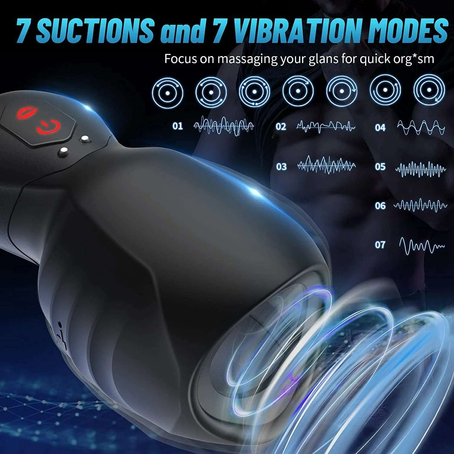 Sexeeg Dragon Suction Trainer Male Masturbator Oral Vaginal Penis Vibrator