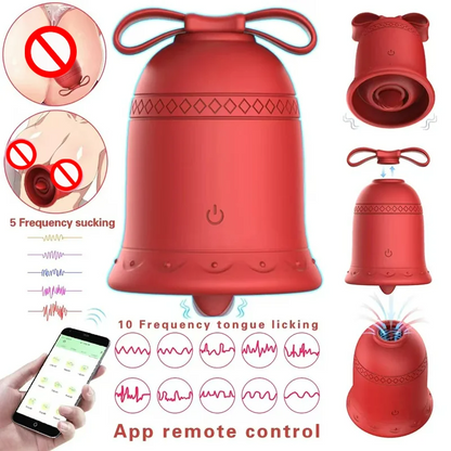 Sexeeg Christmas Tongue Licking Sucking Vibrator APP Controlled Clitoral Stimulator for Women 