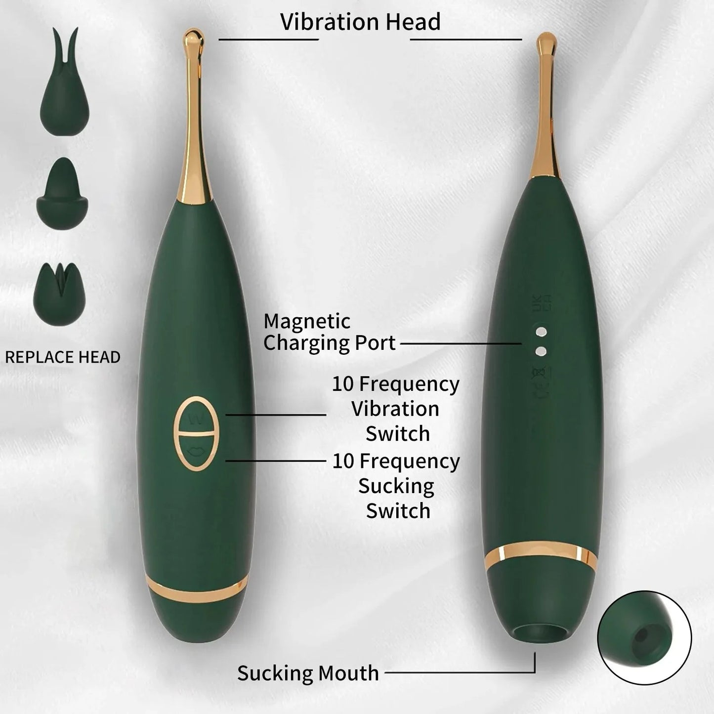 Sexeeg Powerful Clitoris Sucking Vibrator Pen G-spot Stimulator 