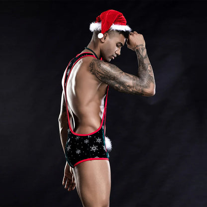 Sexeeg Christmas Men's Sexy Lingerie One-piece Christmas Costume For Male 