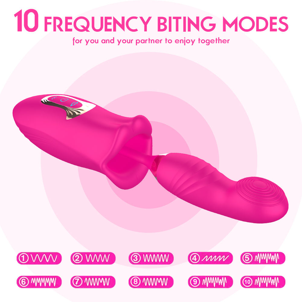 Sexeeg Rose Muncher Bite Vibrator G Spot Clitoris Stimulator Vagina Sucking Masturbator 