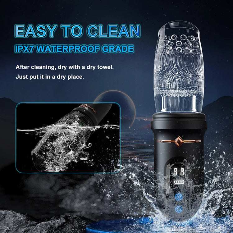 Sexeeg Gawk Gawk 9000 LED Automatic Electric Piston Rotating Sucker Male Blowjob Masturbator 