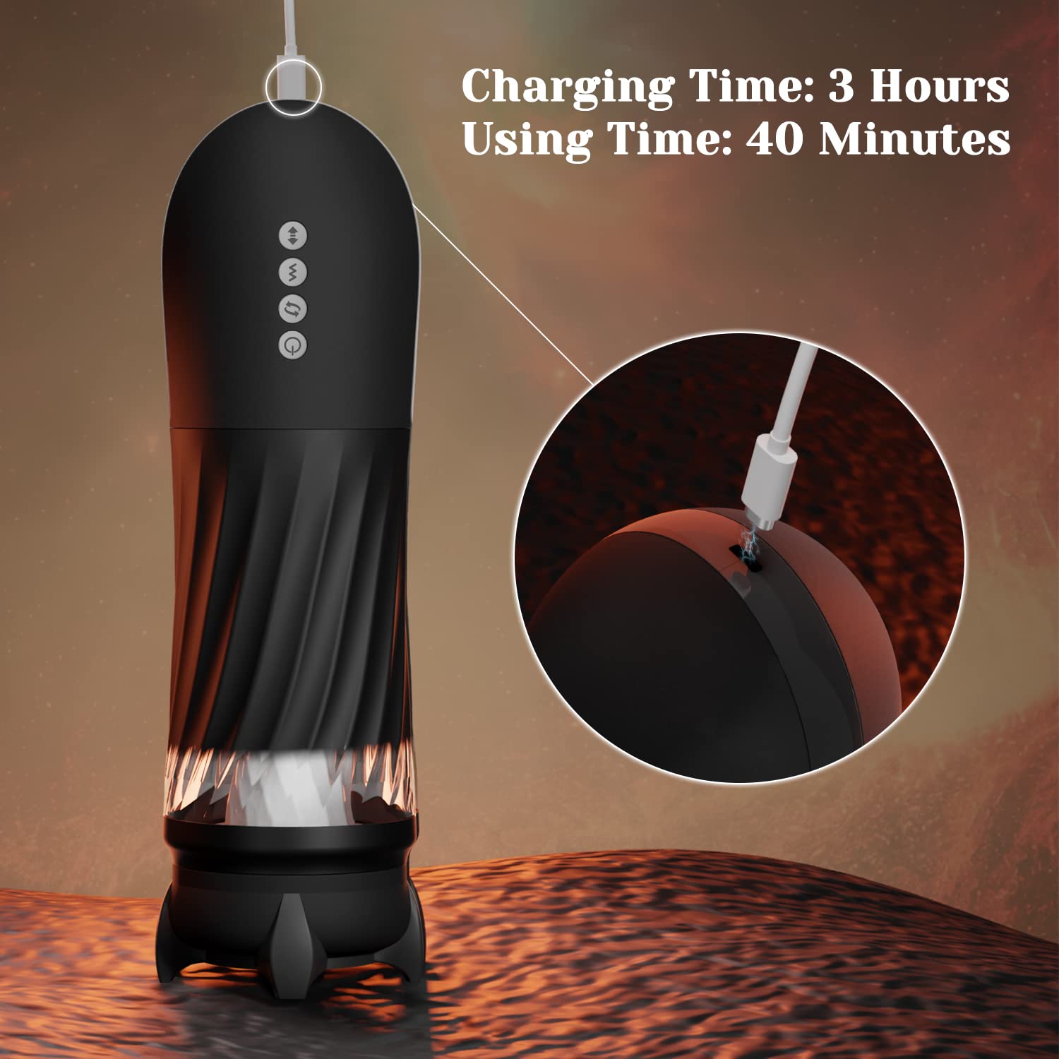 Sexeeg Rocket 3d Realistic Textured Electric Stroker With 5 Thrusting Rotating Modes 