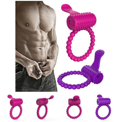 Men Vibrator Ring Penis Cock Extender Ring Erotic Toy Couples Vibrating Cock Stimulator