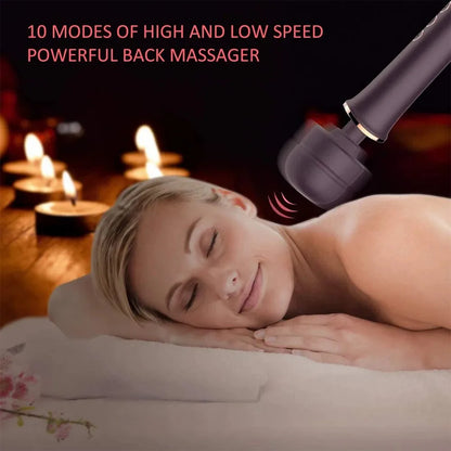 10 Frequency 5-speed Massage Stick Waterproof and Silent USB Charging Magic Wand Vibrators