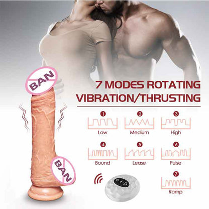 Sexeeg Waterproof 7 Frequency Retractable Swing Dildo 