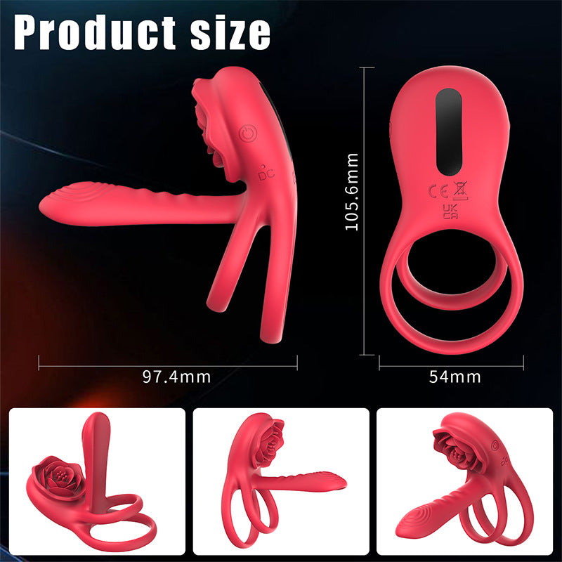 Sexeeg Rose Cock Ring Vibrator Clit Stimulator Couple Toy Upgraded Version