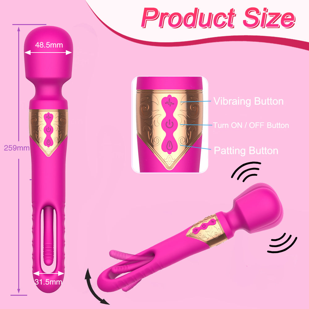 Sexeeg 3 In 1 Hollow Slapping Wand Vibrator Tongue Magic Wand G-Spot Vibrators