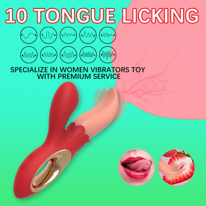 Sexeeg Multiple Frequency Conversion Sucking / Tapping Rose Tongue-licking Vibratorv