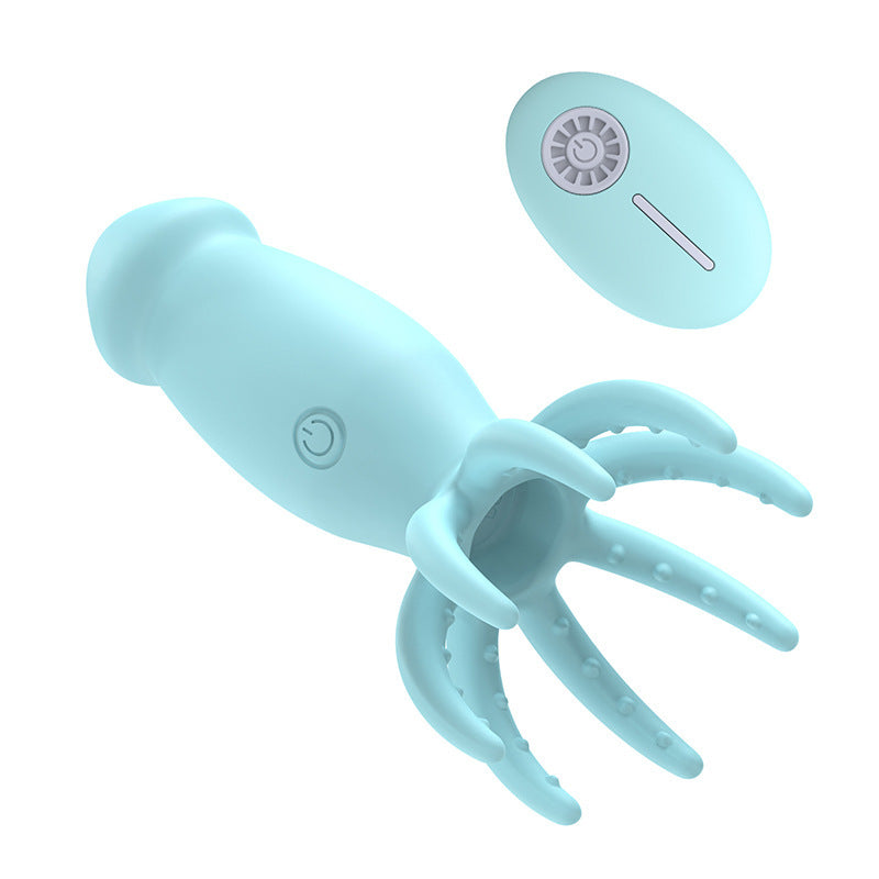 Octopus-style remote-controlled vibrating egg for women; internal G-spot stimulator and AV-style wand for sexual pleasure.