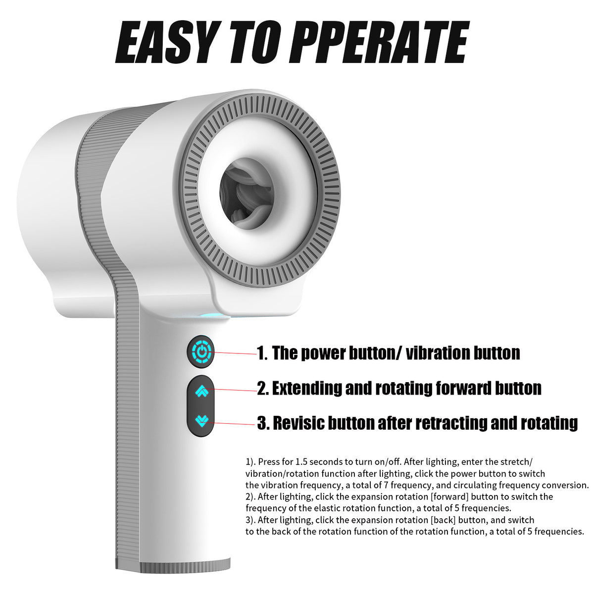 Sexeeg Thor 1st Generation Multi Frequency Telescopic Rotating Vibration Male Penis Masturbation Cup