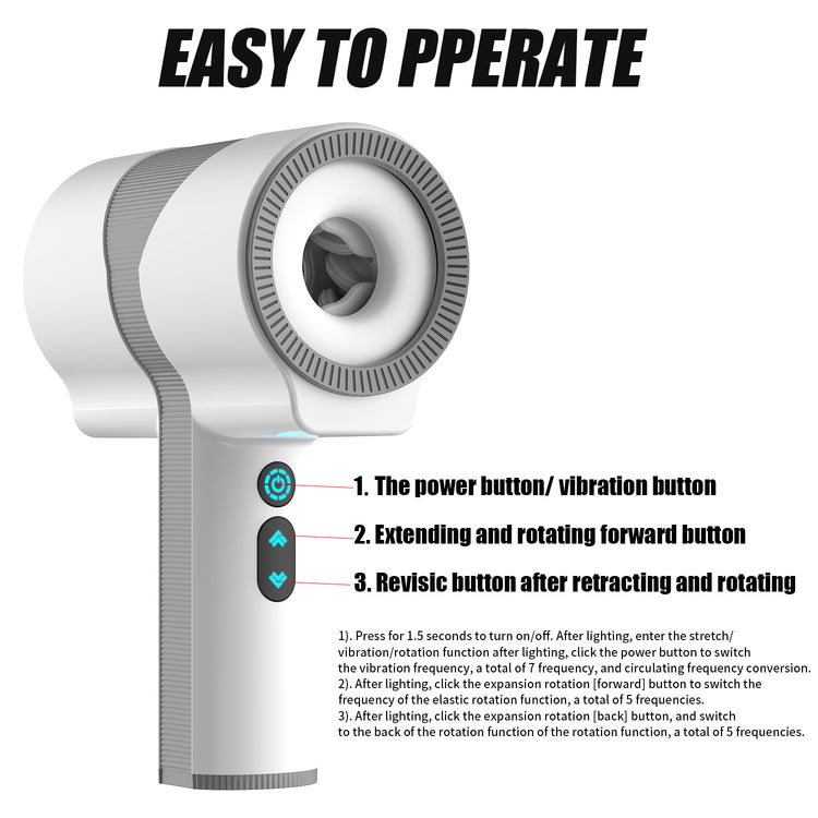 Sexeeg Thor 1st Generation Multi Frequency Telescopic Rotating Vibration Male Penis Masturbation Cup