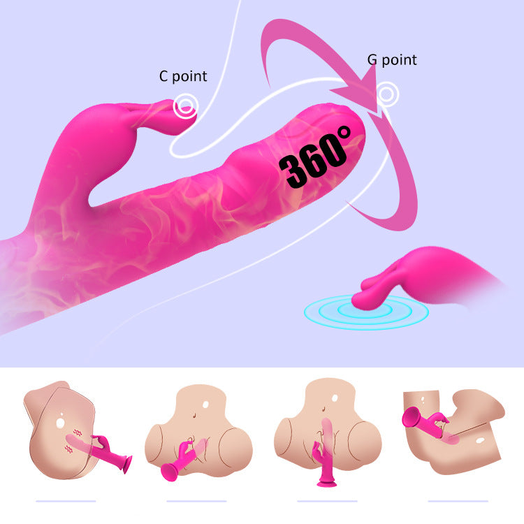 Sexeeg Rain Love Thrusting Strong Shock Rabbit Vibrator with Suction Cup
