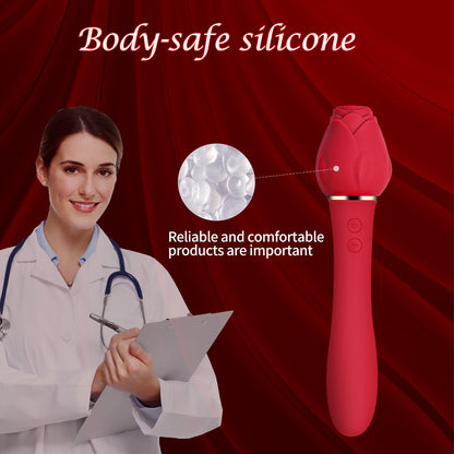 Sexeeg Rose Sucking G Spot Vibrator Clit Sucker Nipple Dildo Vibrators