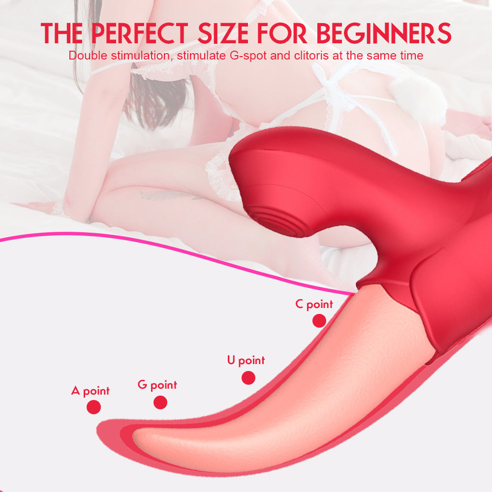 Sexeeg Rose Generation Tongue Licking Vibrator Clit Sucking G Spot Stimulator Nipple Massager