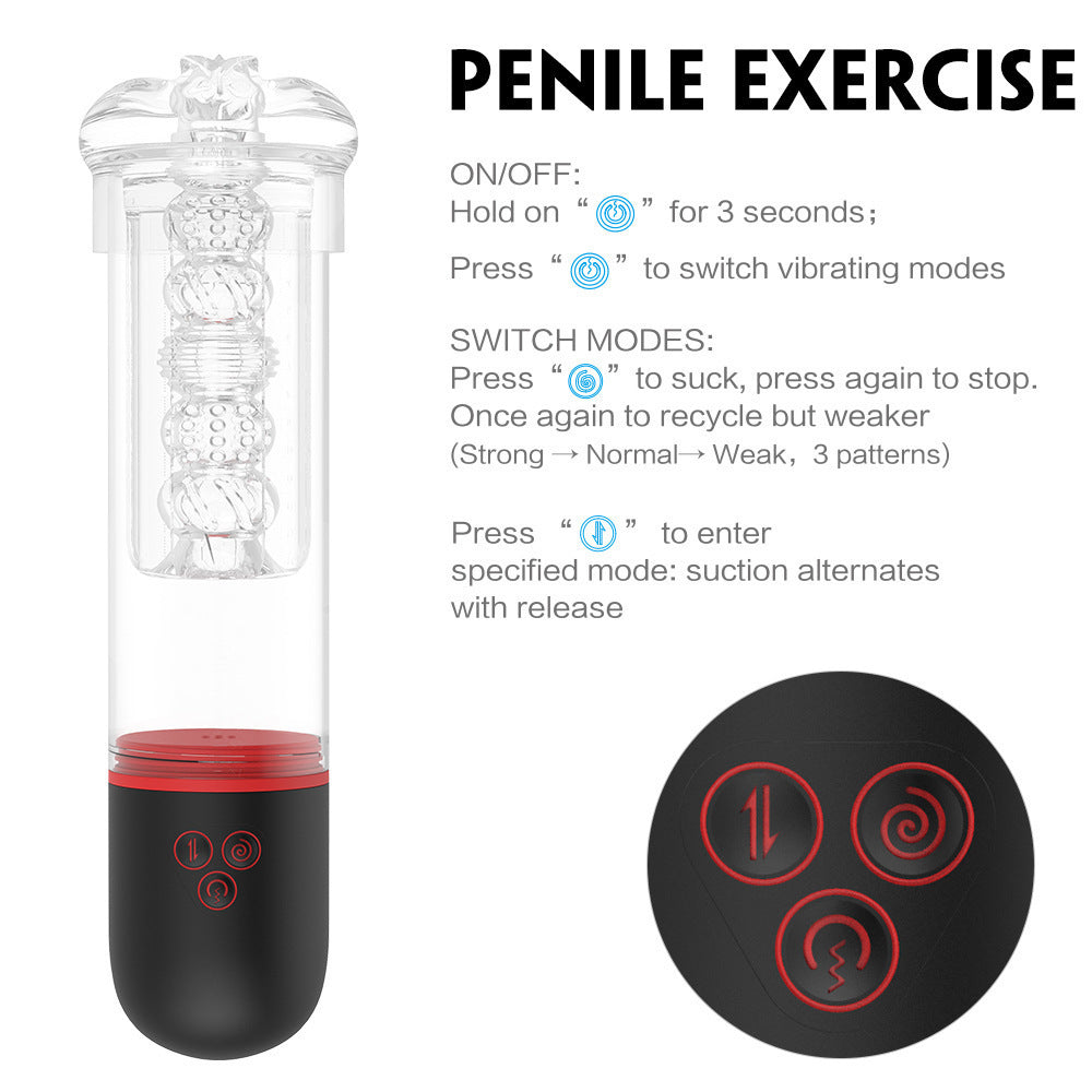 Sexeeg Men's Full Automatic Penis Trainer Intelligent Suction Vacuum Masturbation Cup