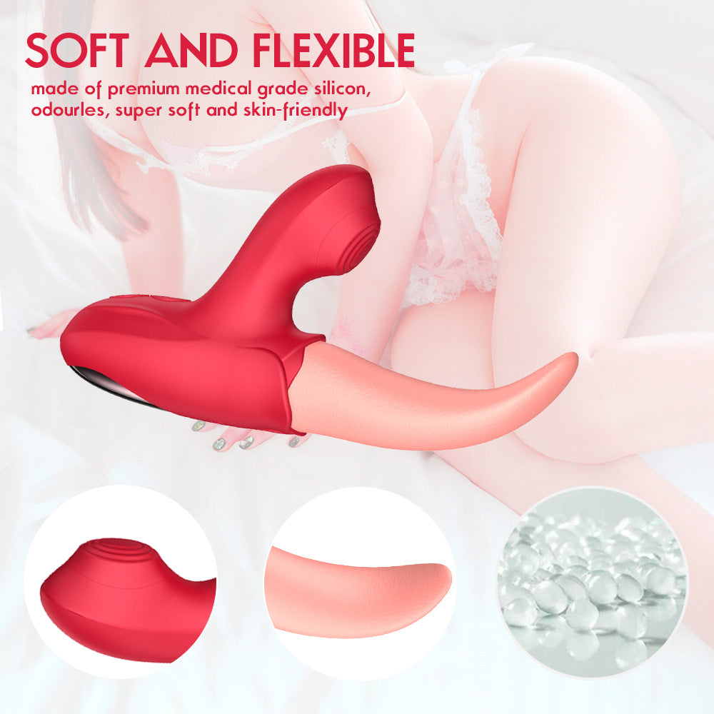 Sexeeg Rose Generation Tongue Licking Vibrator Clit Sucking G Spot Stimulator Nipple Massager