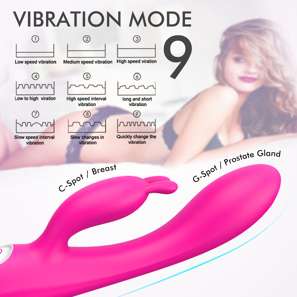 Sexeeg Female Masturbation Device Rabbit Heated Vibrator Waterproof 