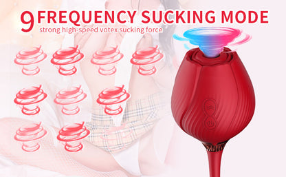 Sexeeg Rose Jump Egg Second Tide Out of Control Vibrating Rod Fully Automatic Telescopic Impact Masturbator