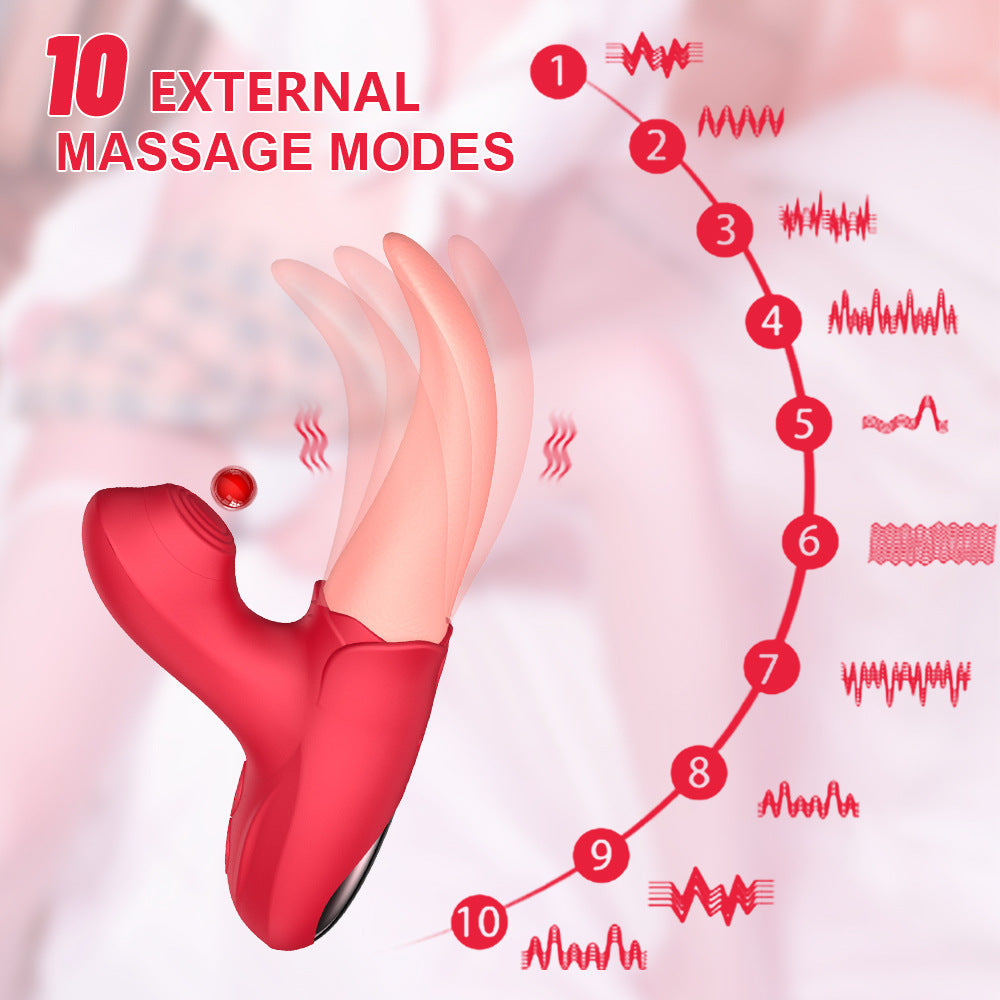 Sexeeg Rose Generation Tongue Licking Vibrator Clit Sucking G Spot Stimulator Nipple Massager