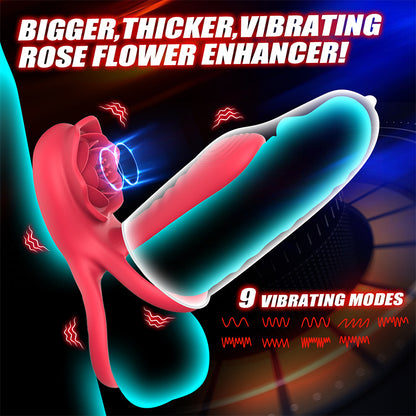 Sexeeg Rose Cock Ring Vibrator Clit Stimulator Couple Toy Upgraded Version