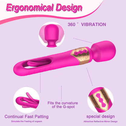 Sexeeg 3 In 1 Hollow Slapping Wand Vibrator Tongue Magic Wand G-Spot Vibrators