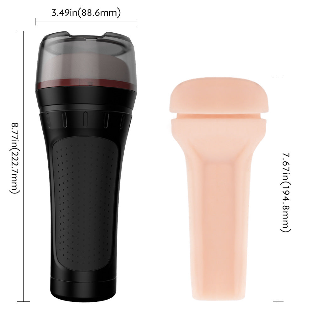 Sexeeg 2 IN1 Vibrating & Realistic Vagina Fleshlight Masturbator Hands-Free Masturbation Cups