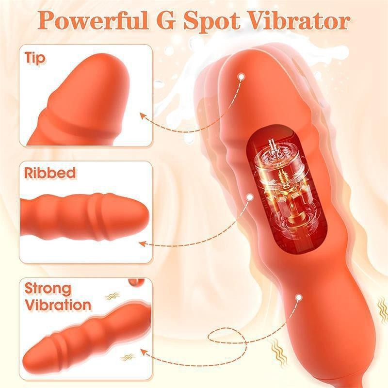 Sexeeg 10 Frequency Telescopic Vibrator Dildo Swinging Vibrator Masturbation Vaginal G-spot Massage Anal Plug