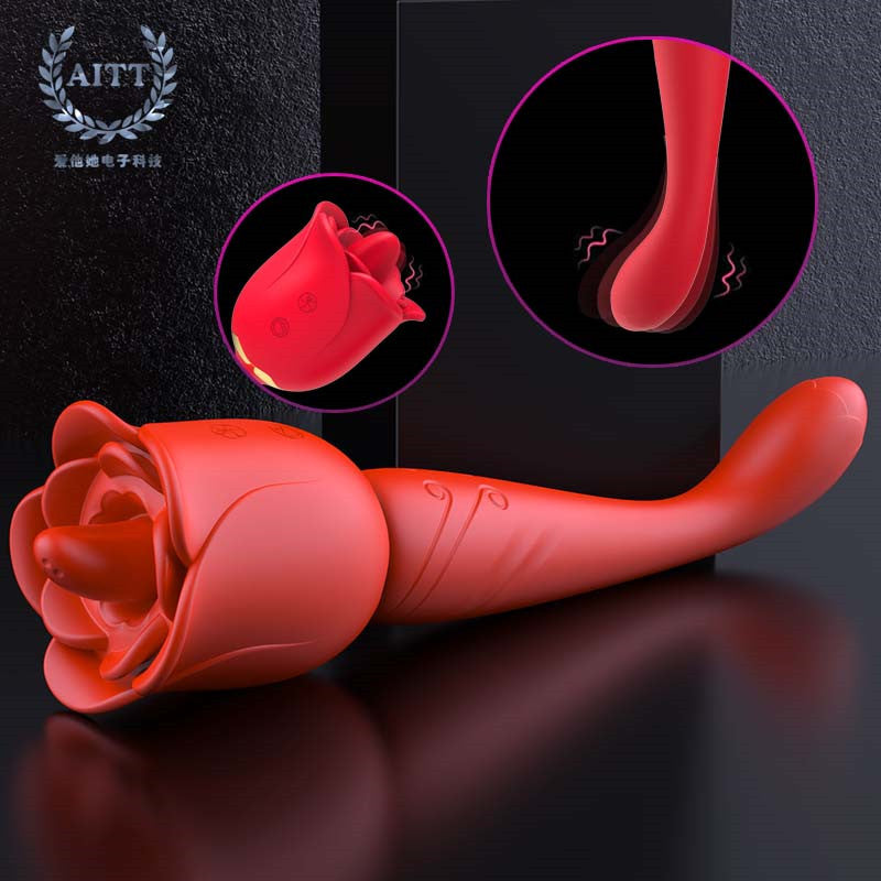 Sexeeg Rose Honey Tongue Licking Vibration G Point Massage Stick Nipple Masturbation Device