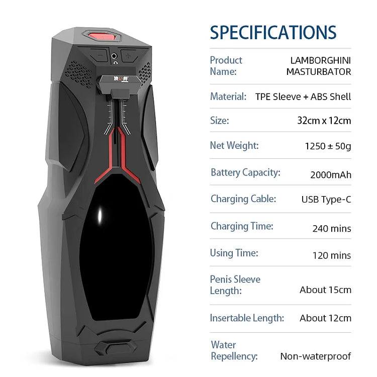 Sexeeg Lamborghini Automated Penetration Intelligent Pleasure Cup with Magnetic Key Lock 