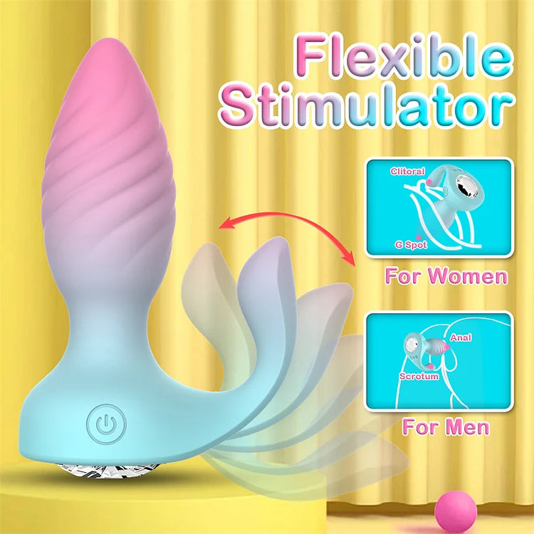 sexeeg Diamond Anal Plug Wearable Vestibular Remote Control Anal Plug Vibrator 