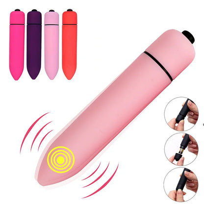 Sexeeg Fun Vibrator Mini Bullet Jump Egg Ten Frequency Vibration Tip Frosted Bullet 