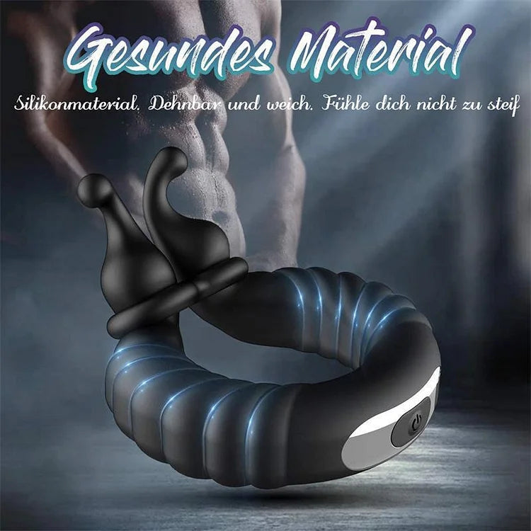 Sexeeg Vibrating Dual Penis Ring Dildo Stretchy Cock Ring 