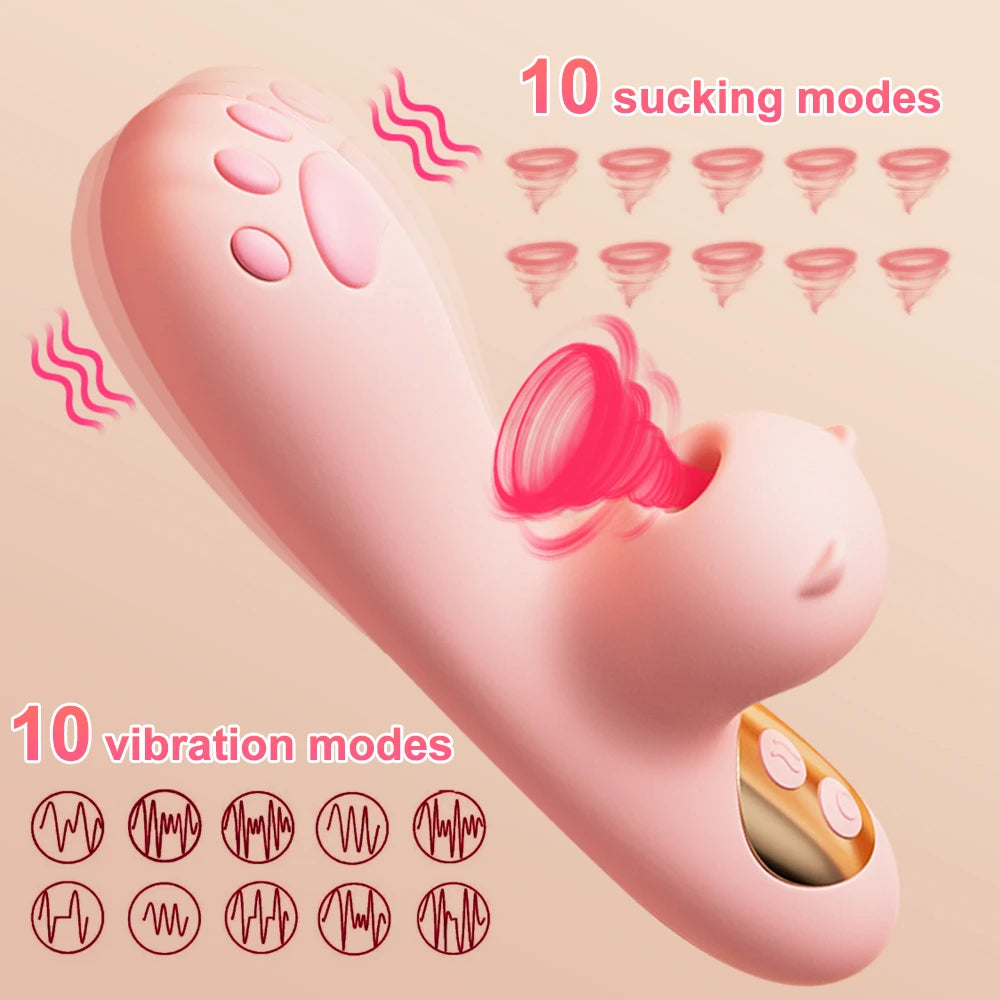 Powerful Sucking Vibrator Female Nipple Clitoral Suction Cup G-Spot Vibrators