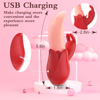 Sexeeg Rose Rabbit Vibrator for Women 