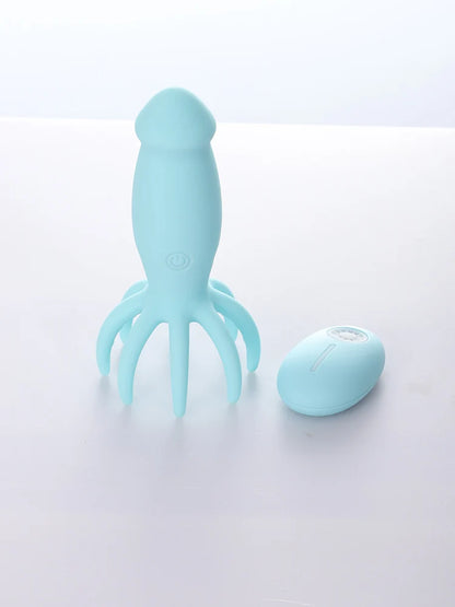 Remote Control Octopus Dildo Vibrator 10 Modes Vibrating Butt Plug Sucking Massager