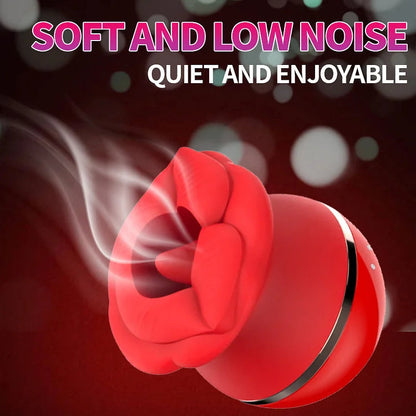 Sexeeg Rose Lip Suction Tongue Licking Massager Clitoral Stimulator