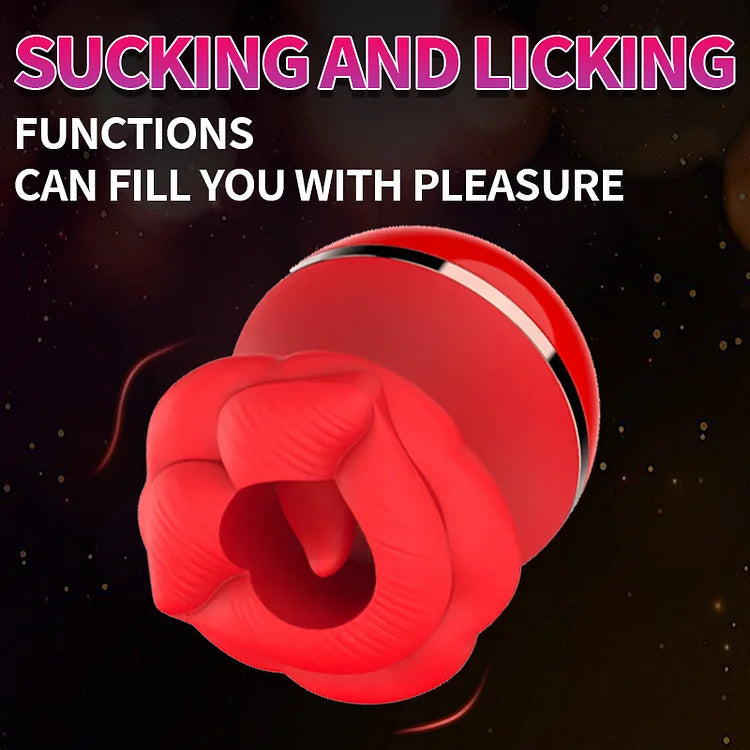 Sexeeg Rose Lip Suction Tongue Licking Massager Clitoral Stimulator