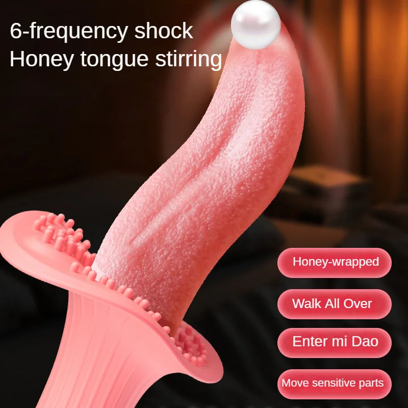 Sexeeg Rose Realistic Tongue Licking Massage Vibrator