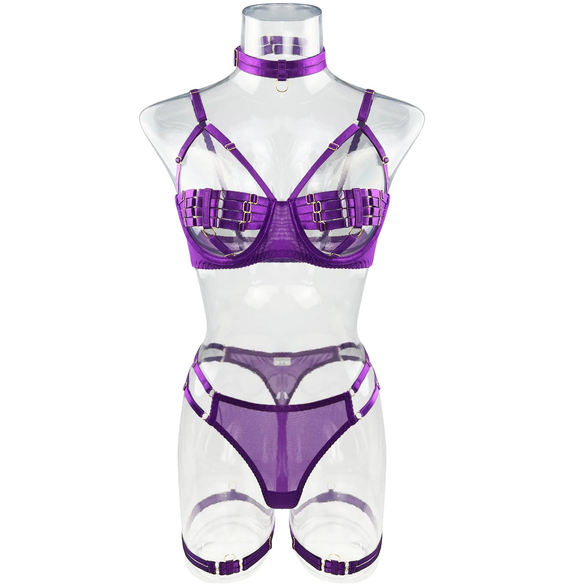 5 Piece Sexy Lingerie Naked Women Costume Hollow Underwear Uncensored Sensual Open Bra