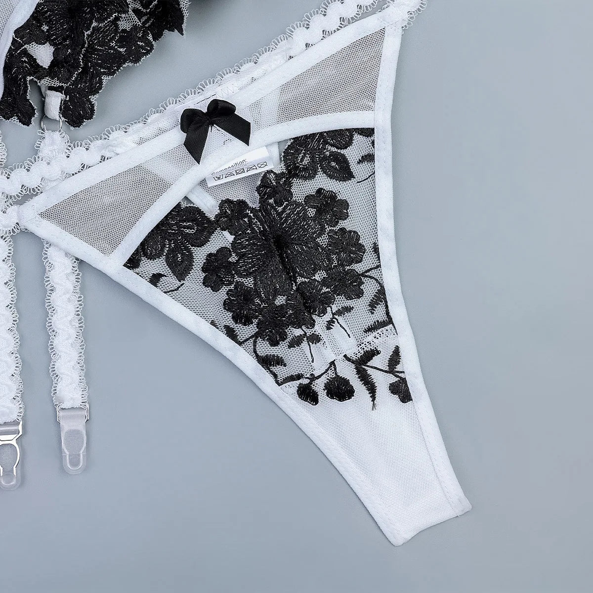 Erotic Sexy Lingerie With Stocking Romantic Floral Underwear Bra Bilizna Set Lace Attractive Onlyfans