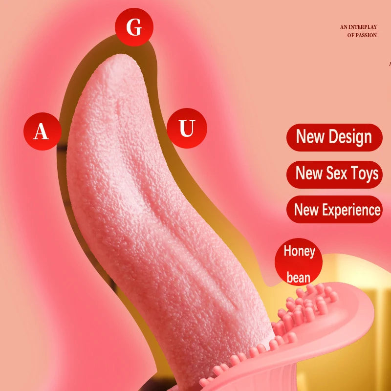 Sexeeg Rose Realistic Tongue Licking Massage Vibrator