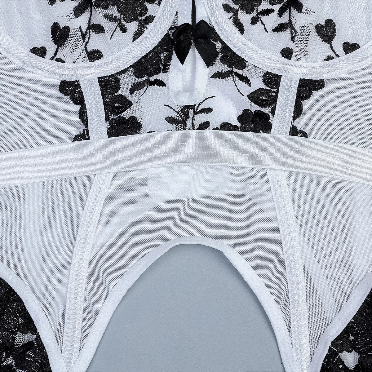 Erotic Sexy Lingerie With Stocking Romantic Floral Underwear Bra Bilizna Set Lace Attractive Onlyfans