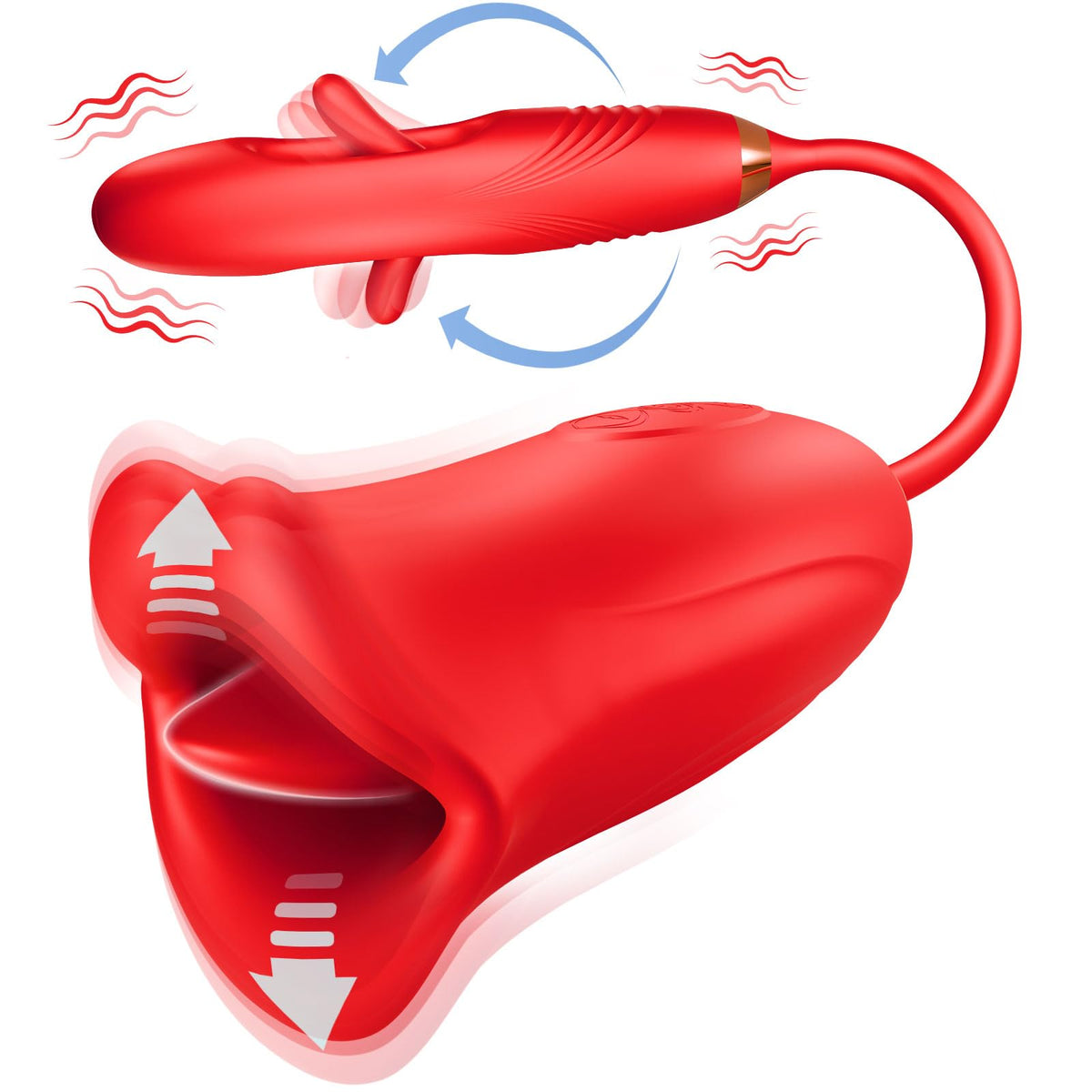 Sexeeg Rose Muncher Lip Tongue Suction Vibrator With Patting Dildo Vibrator 