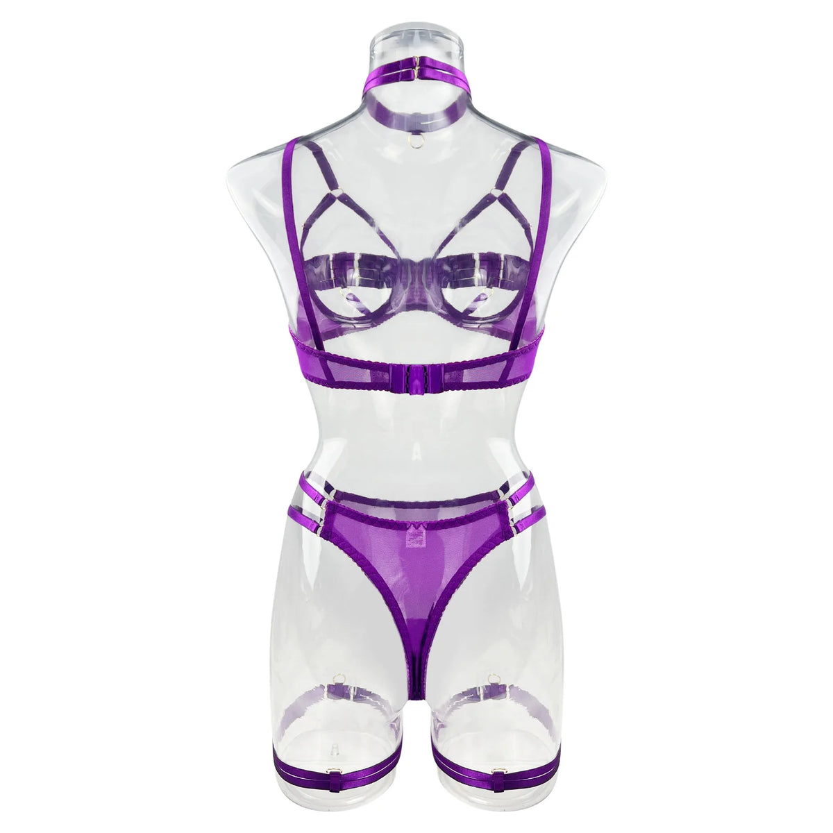 5 Piece Sexy Lingerie Naked Women Costume Hollow Underwear Uncensored Sensual Open Bra