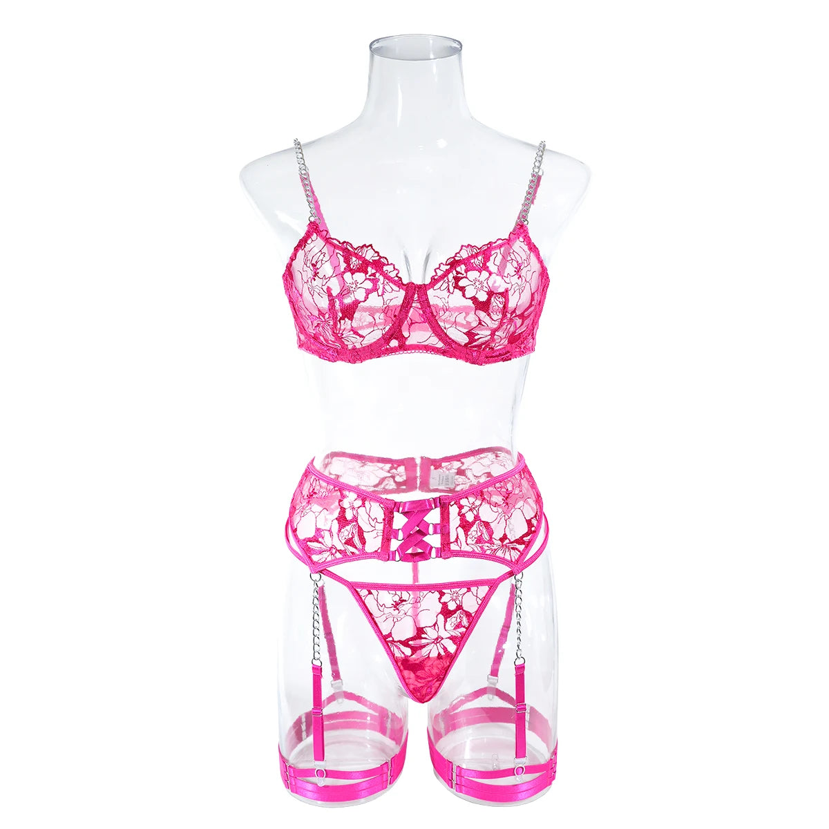 4 Pieces Erotic Underwear Lace Bra Exotic Sets Porn Fancy Sensual Luxury Lingerie