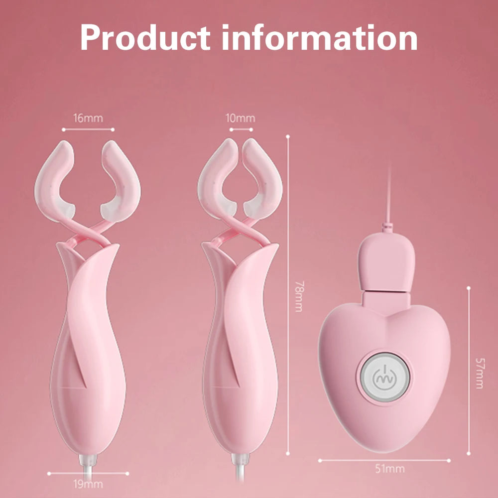 Vibrating Nipple Clamp Breast Massager Female Masturbation Stimulate Vibrator