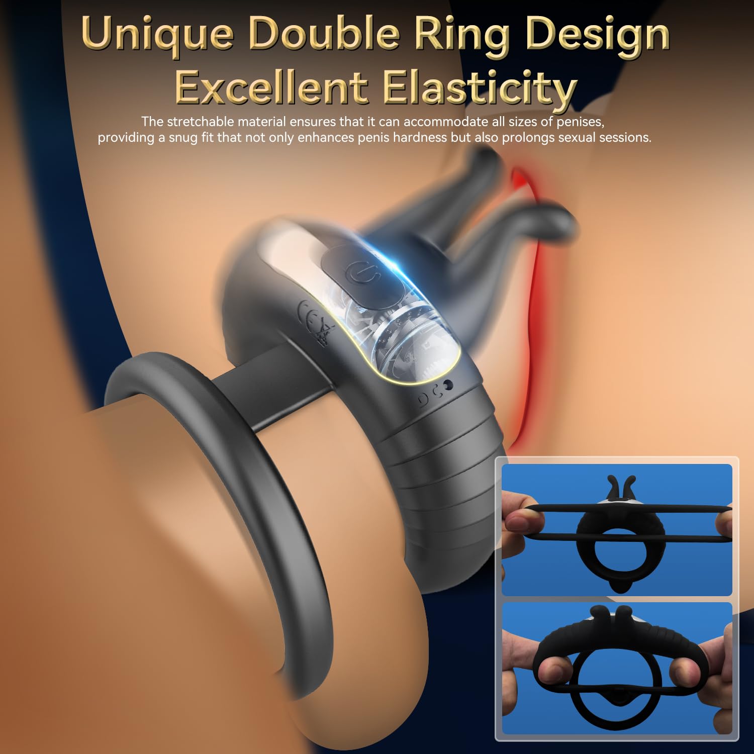 Sexeeg Bunny Ring IV Waterproof Male Sex Toys for Men Couples Cock Rings Adult Toys 